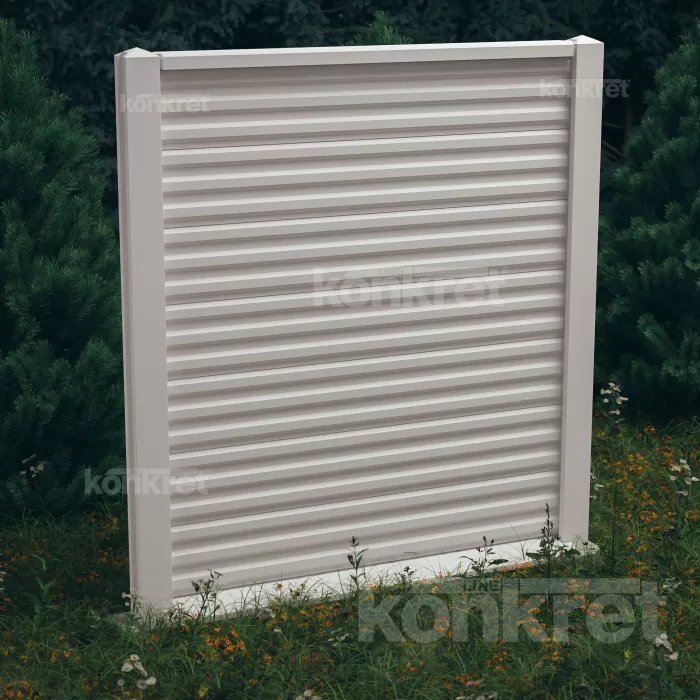 Betónový plot Liner (KM100), výška 210 cm, biely (prémiový)
