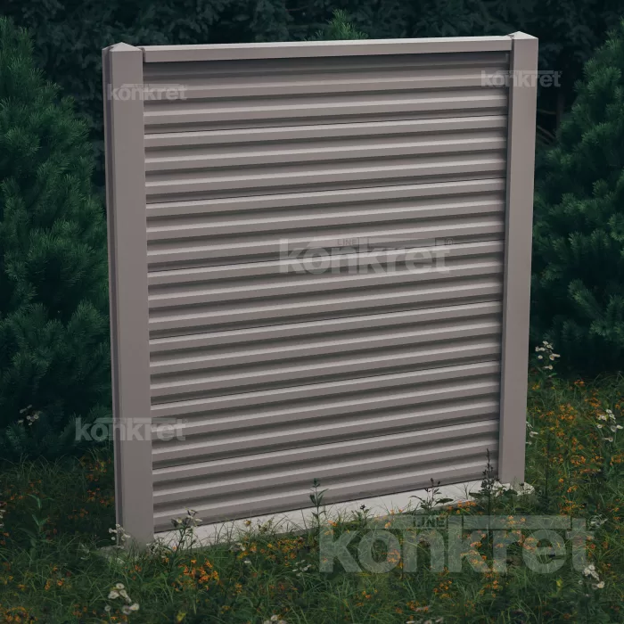 Betónový plot Liner (KM100), výška 210 cm, sivý (štandardný)