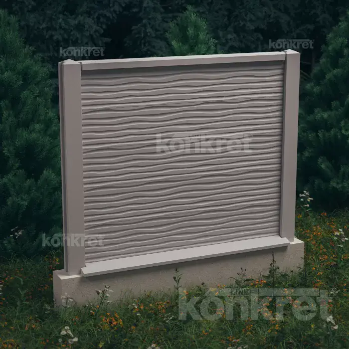 Betónový plot Dune (KM201), výška 150 cm, sivý (štandardný)