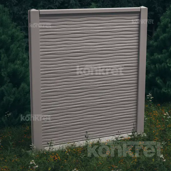 Betónový plot Dune (KM201), výška 210 cm, sivý (štandardný)