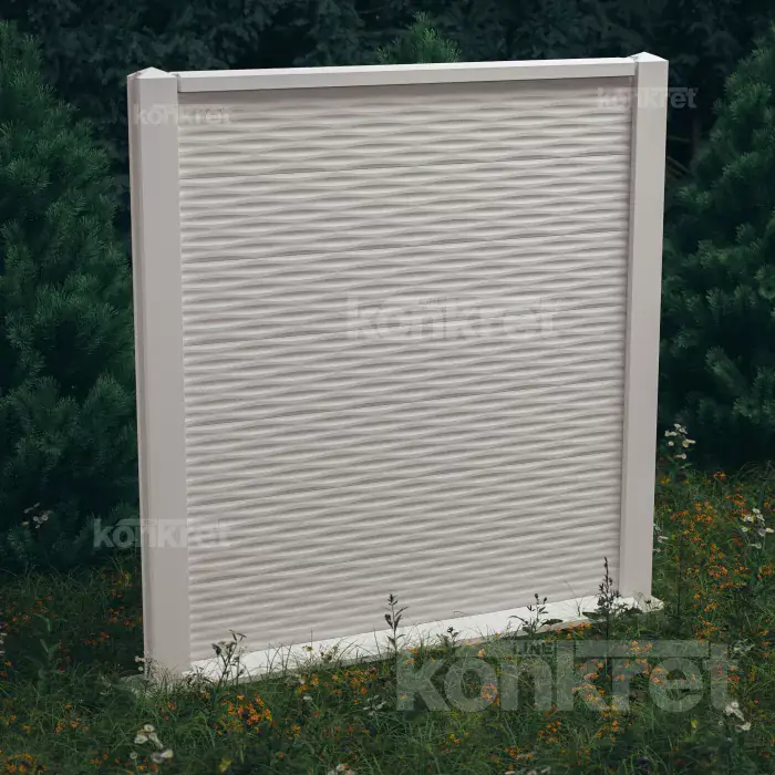 Betónový plot Ocean (KM202), výška 210 cm, biely (prémiový)