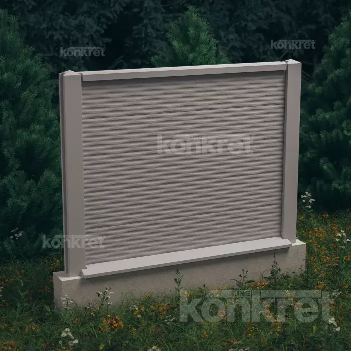 Betónový plot Ocean (KM202), výška 150 cm, sivý (štandardný)