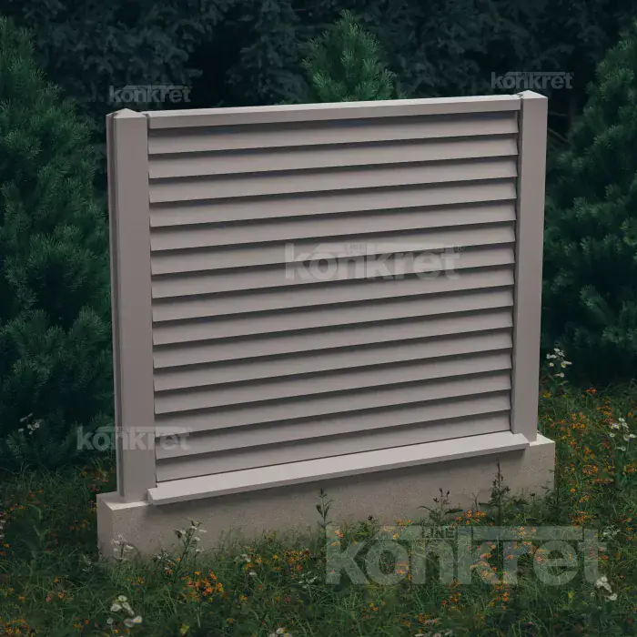 Betónový plot Rain Guard (KM209), výška 150 cm, sivý (štandardný)