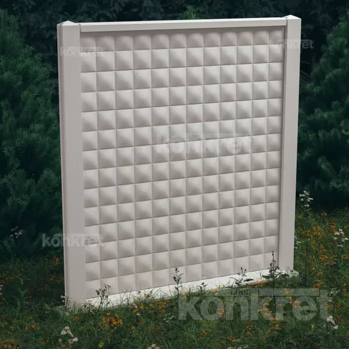 Betónový plot Royal (KM205), výška 210 cm, biely (prémiový)
