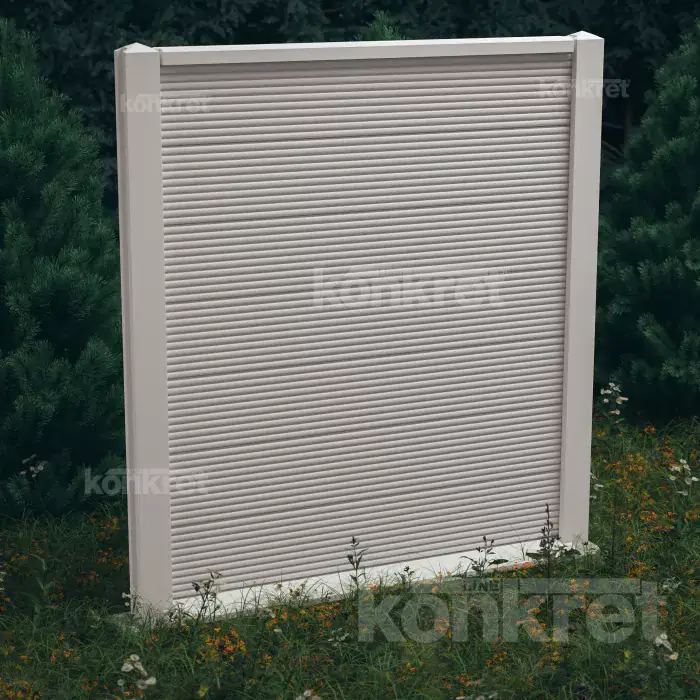 Betónový plot Waves (KM207), výška 210 cm, biely (prémiový)