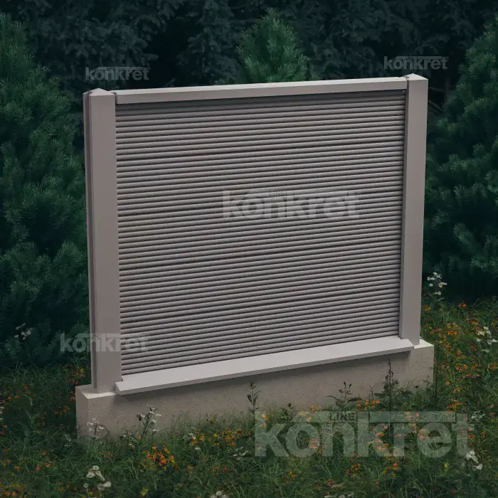 Betónový plot Waves (KM207), výška 150 cm, sivý (štandardný)