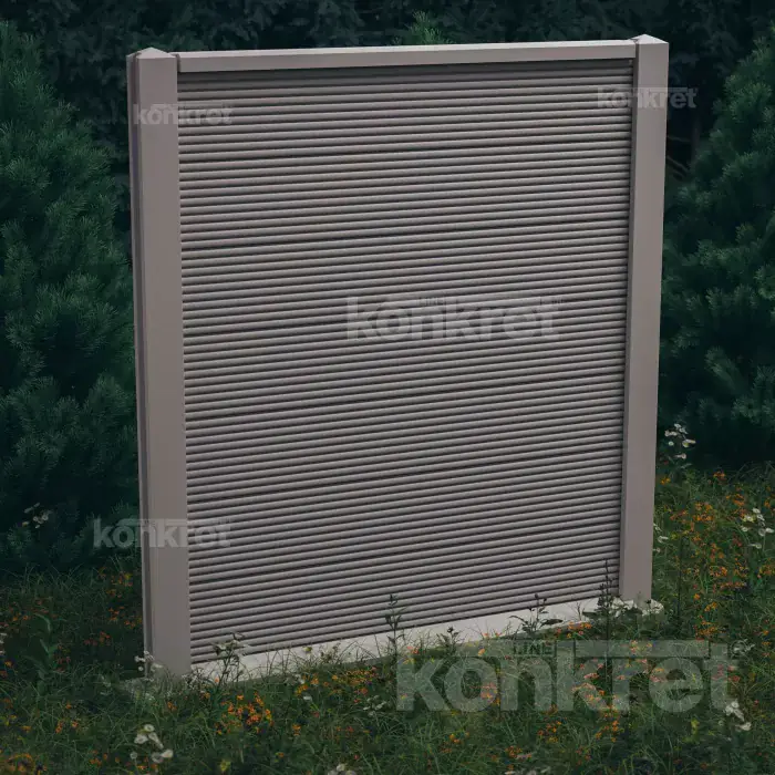 Betónový plot Waves (KM207), výška 210 cm, sivý (štandardný)