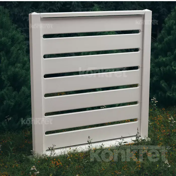 Betónový plot Avalon (KV301), výška 210 cm, biely (prémiový)