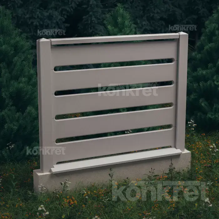 Betónový plot Avalon (KV301), výška 150 cm, sivý (štandardný)