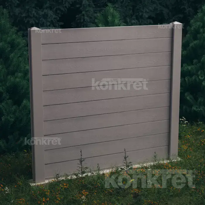 Betónový plot Douglas (KM301), výška 200 cm, sivý (štandardný)