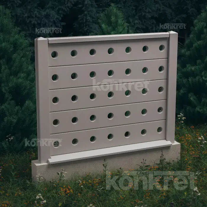 Betónový plot Lights (KV202), výška 150 cm, sivý (štandardný)