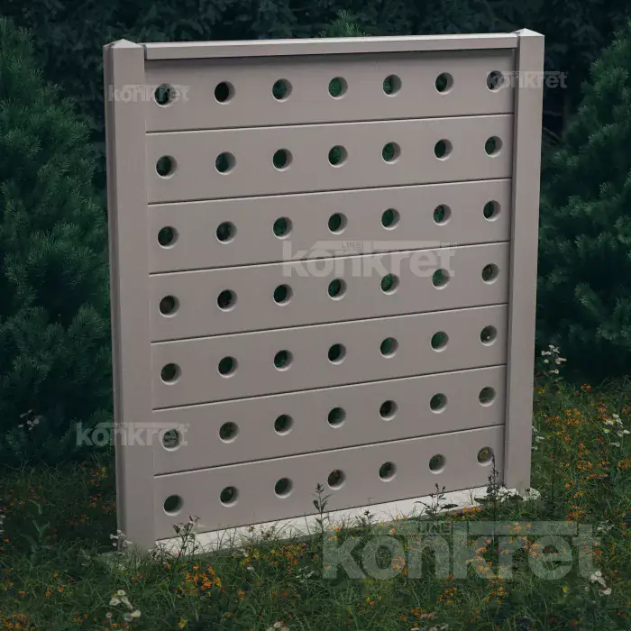 Betónový plot Lights (KV202), výška 210 cm, sivý (štandardný)
