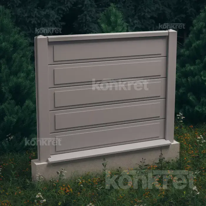 Betónový plot Nova (KS402), výška 150 cm, sivý (štandardný)
