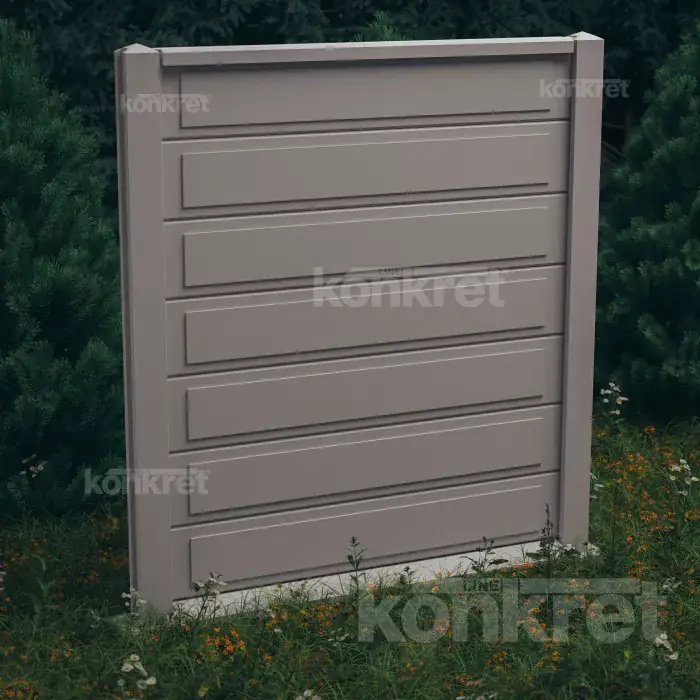 Betónový plot Nova (KS402), výška 210 cm, sivý (štandardný)