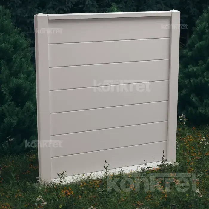 Betónový plot Simple (KV100), výška 210 cm, biely (prémiový)