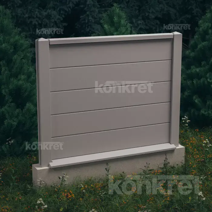 Betónový plot Simple (KV100), výška 150 cm, sivý (štandardný)