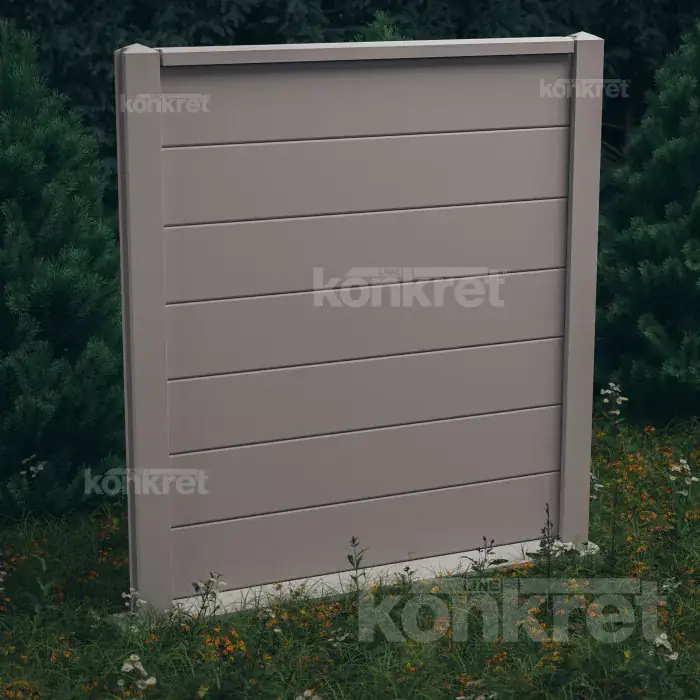 Betónový plot Simple (KV100), výška 210 cm, sivý (štandardný)