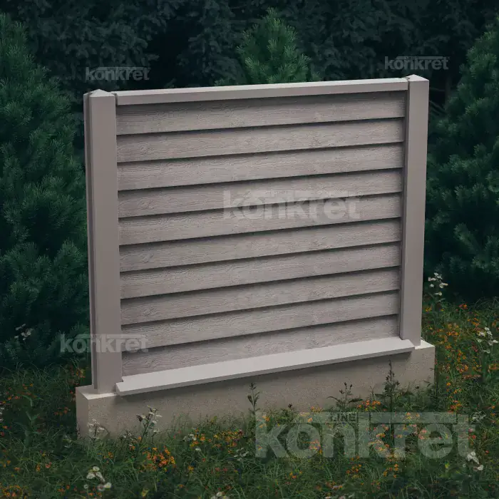 Betónový plot Timberlap (KT104), výška 150 cm, sivý (štandardný)