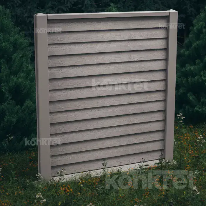 Betónový plot Timberlap (KT104), výška 210 cm, sivý (štandardný)