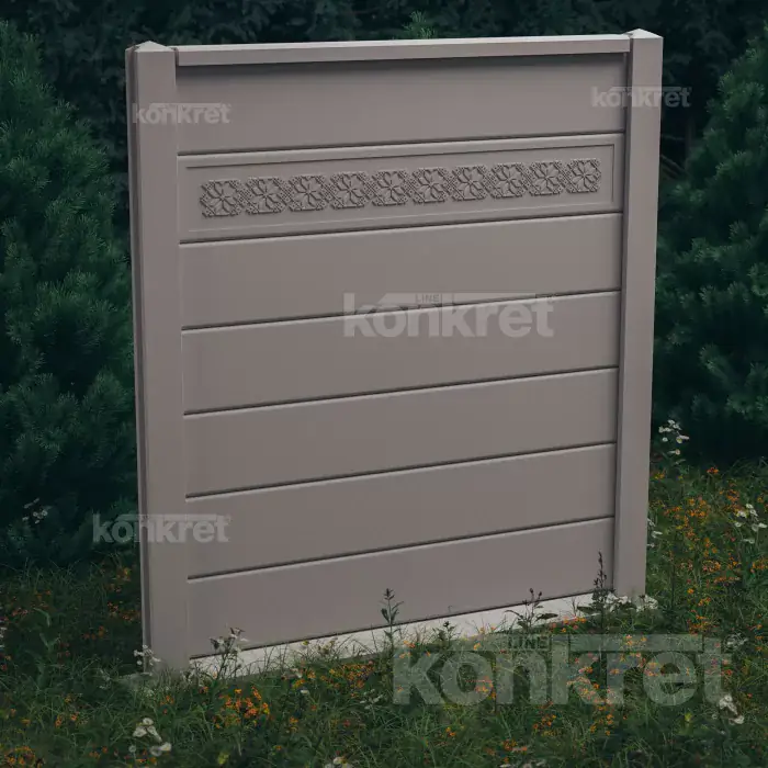 Betónový plot Traditional (KV111), výška 210 cm, sivý (štandardný)