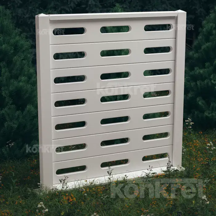 Betónový plot Visio (KV201), výška 210 cm, biely (prémiový)