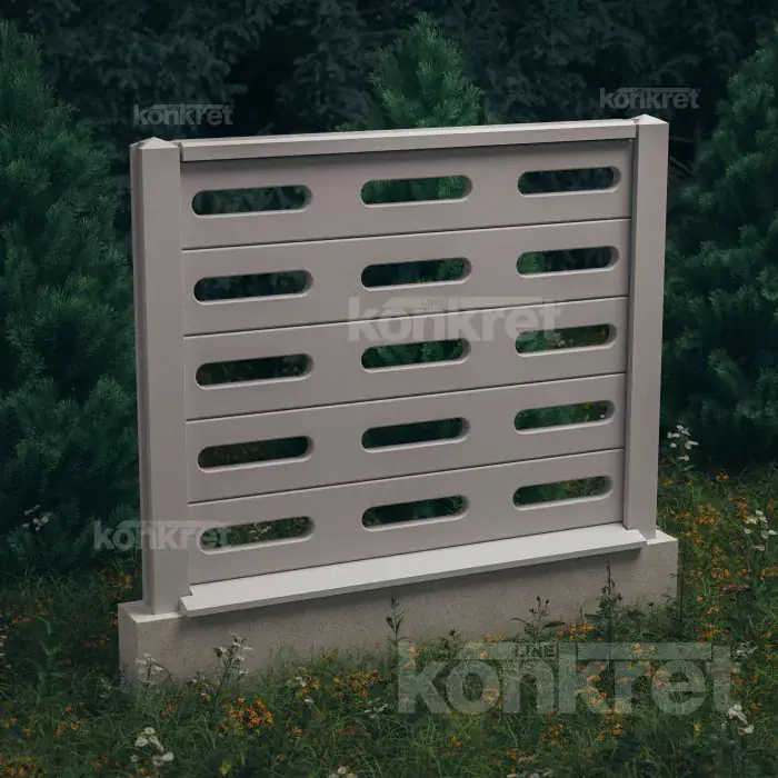 Betónový plot Visio (KV201), výška 150 cm, sivý (štandardný)