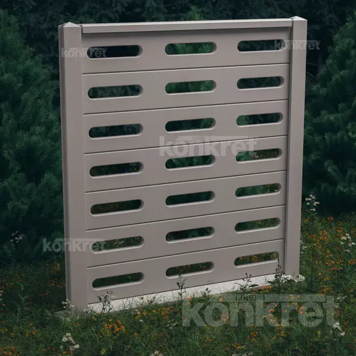 Betónový plot Visio (KV201), výška 210 cm, sivý (štandardný)